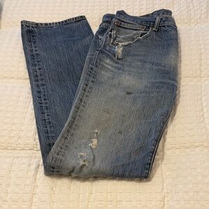 Men's Blue Distressed Jeans